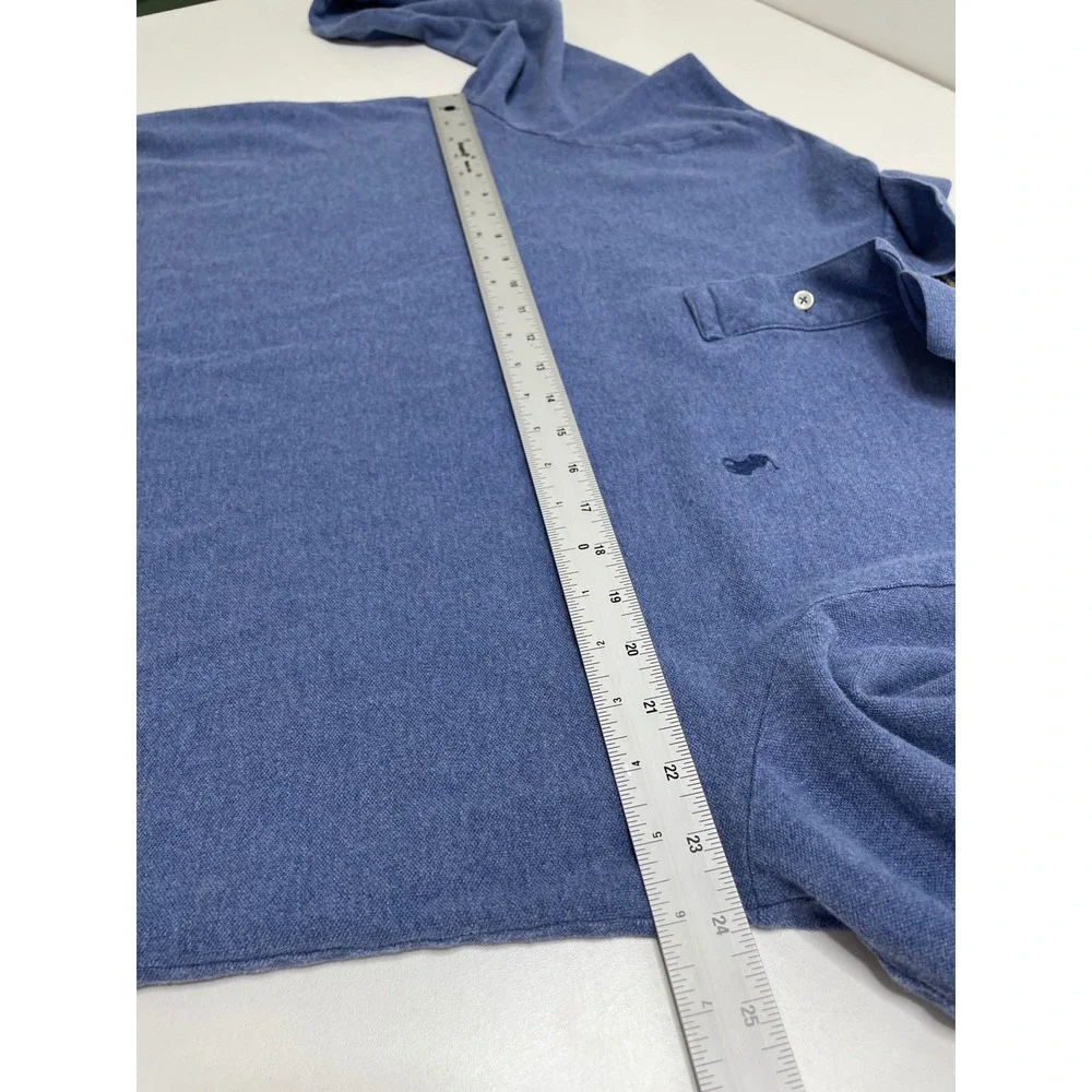 Polo Ralph Lauren Mens XL Classic Fit Long Sleeve Polo Shirt Heather Blue Cotton